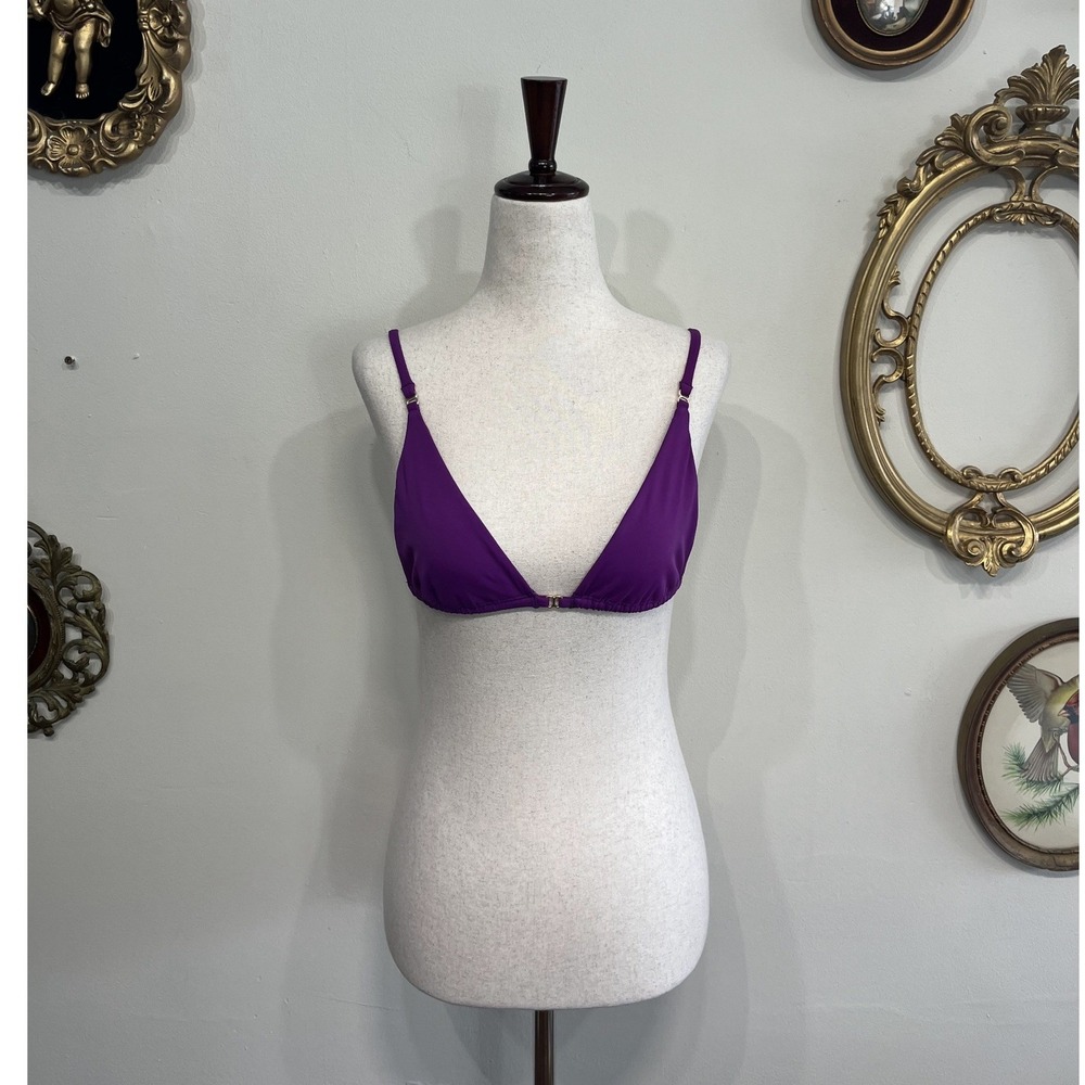 Gooseberry Intimates Purple Triangle Bikini Top Size Small